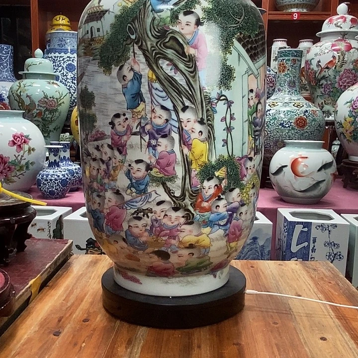 一***来景德镇陶瓷手工手绘花瓶摆件