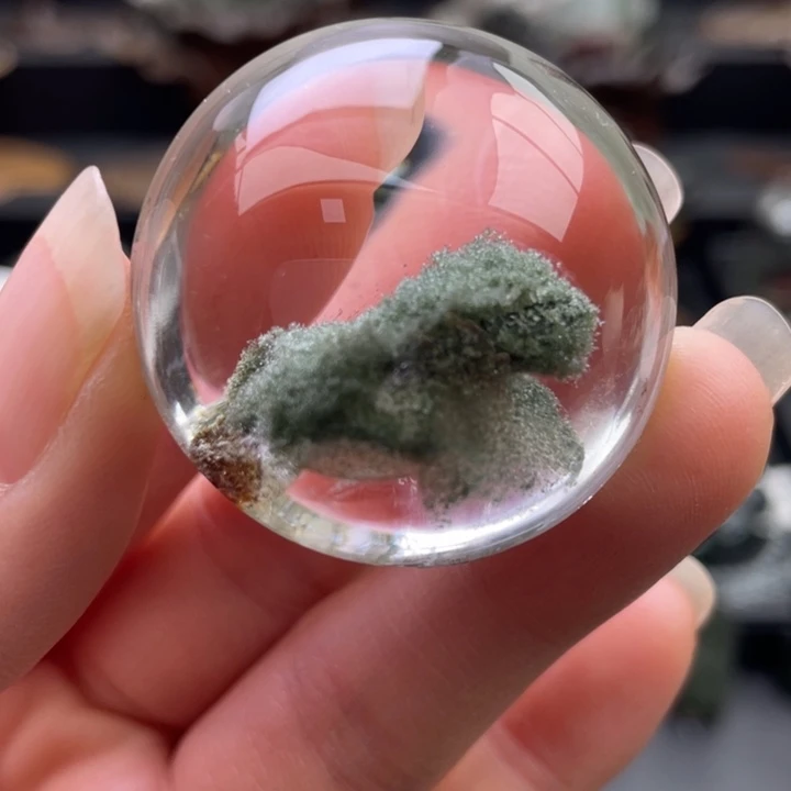 水晶颈饰未镶嵌绿幽灵聚宝盆圆牌