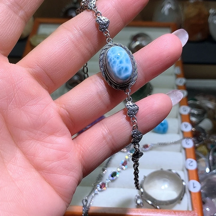 ****橙水晶银S925镶嵌戒指水晶