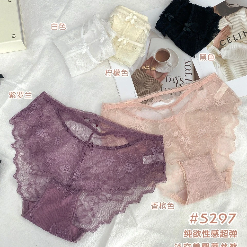 5297-蕾丝内裤女士棉裆无痕性感纯欲少女生三角短裤新款夏季薄款