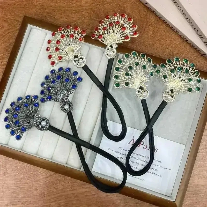 【无痕发簪】新中式复古双孔雀丸子头盘发器气质优雅大方懒人盘发器