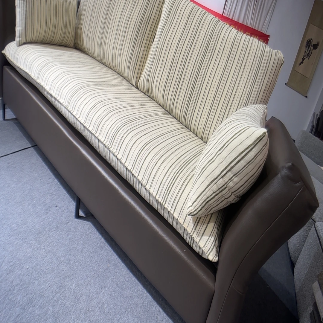 生态皮沙发，坐垫可拆洗三人位沙发美式两用极简轻奢双人简约单人