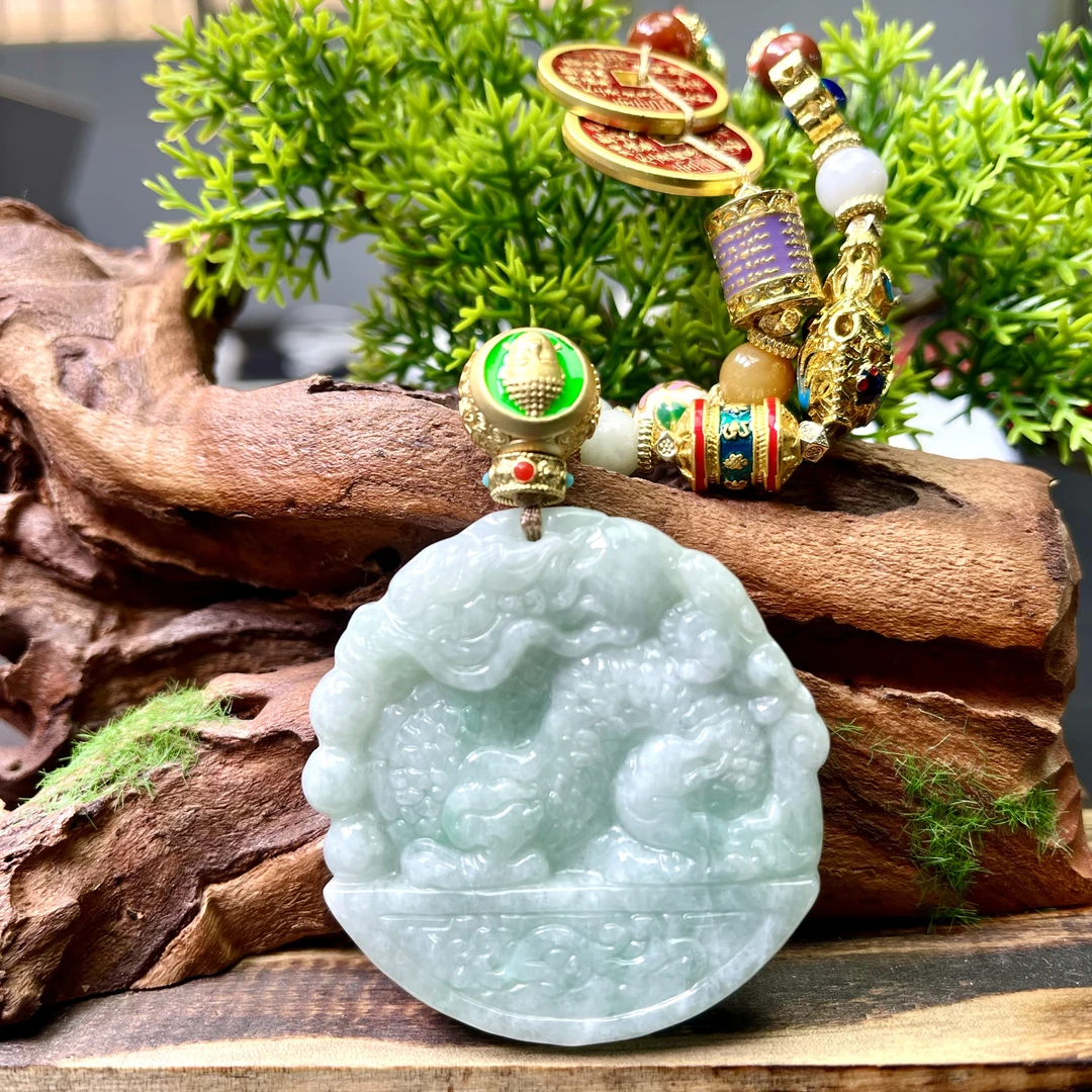 天然A货翡翠龙牌（多样性发其一）