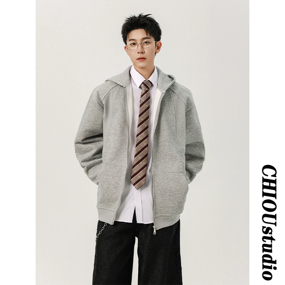 美式休闲连帽拉链卫衣男女同款秋季新品运动开衫外套潮牌复古上衣