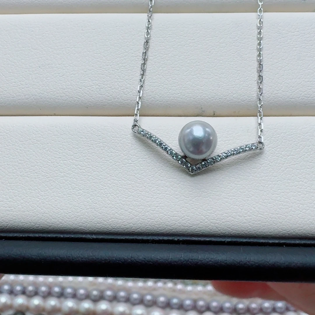 银S925镶嵌海水珍珠颈饰@@yd056