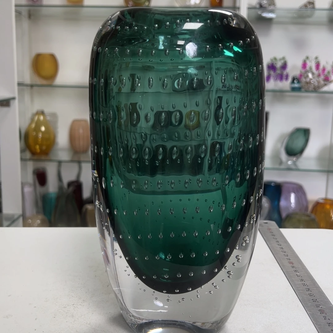 幻彩琉璃花瓶纯手工制作高度28
