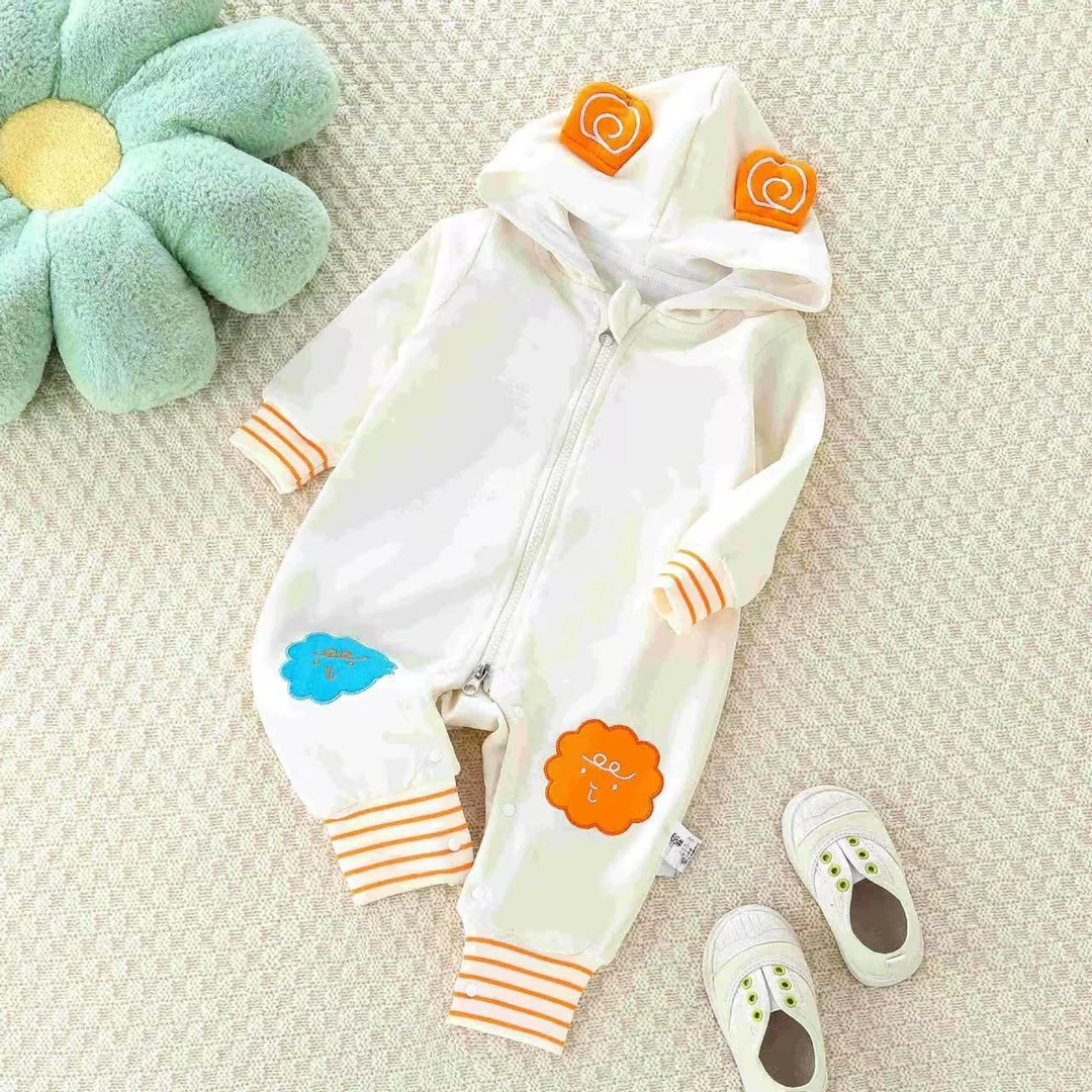 秋冬新品秋新品婴儿春秋连体衣类宝宝衣服双层宝宝外出哈衣爬服纯