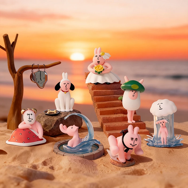 粉红兔子抽象盲盒二代mini系列第二弹迷你手办公仔摆件玩偶plzdot