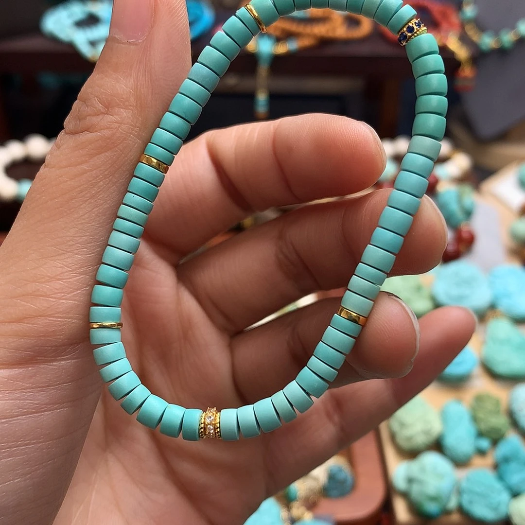 18K金镶嵌绿松石手链