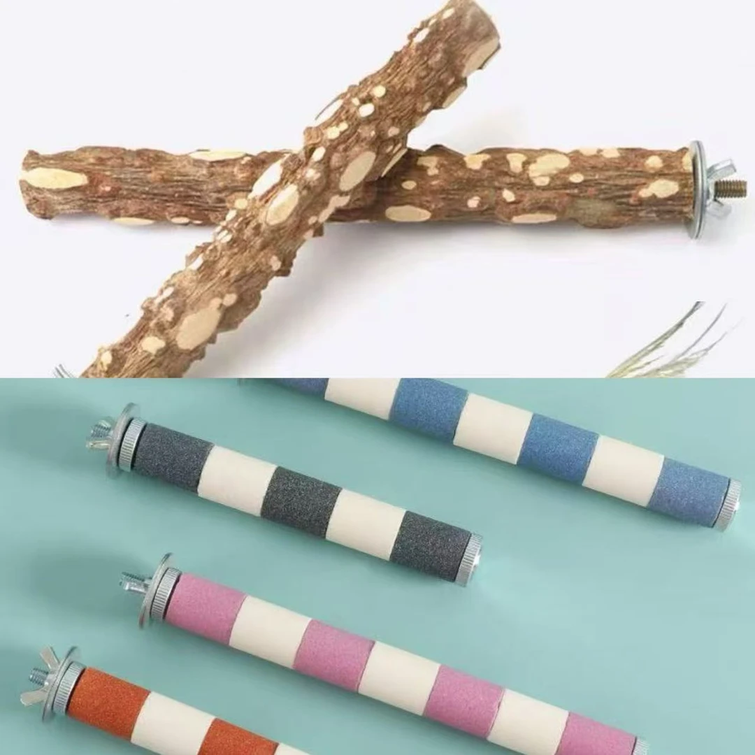 中小型鹦鹉用花椒木磨砂棒组合磨嘴不伤鸟站架