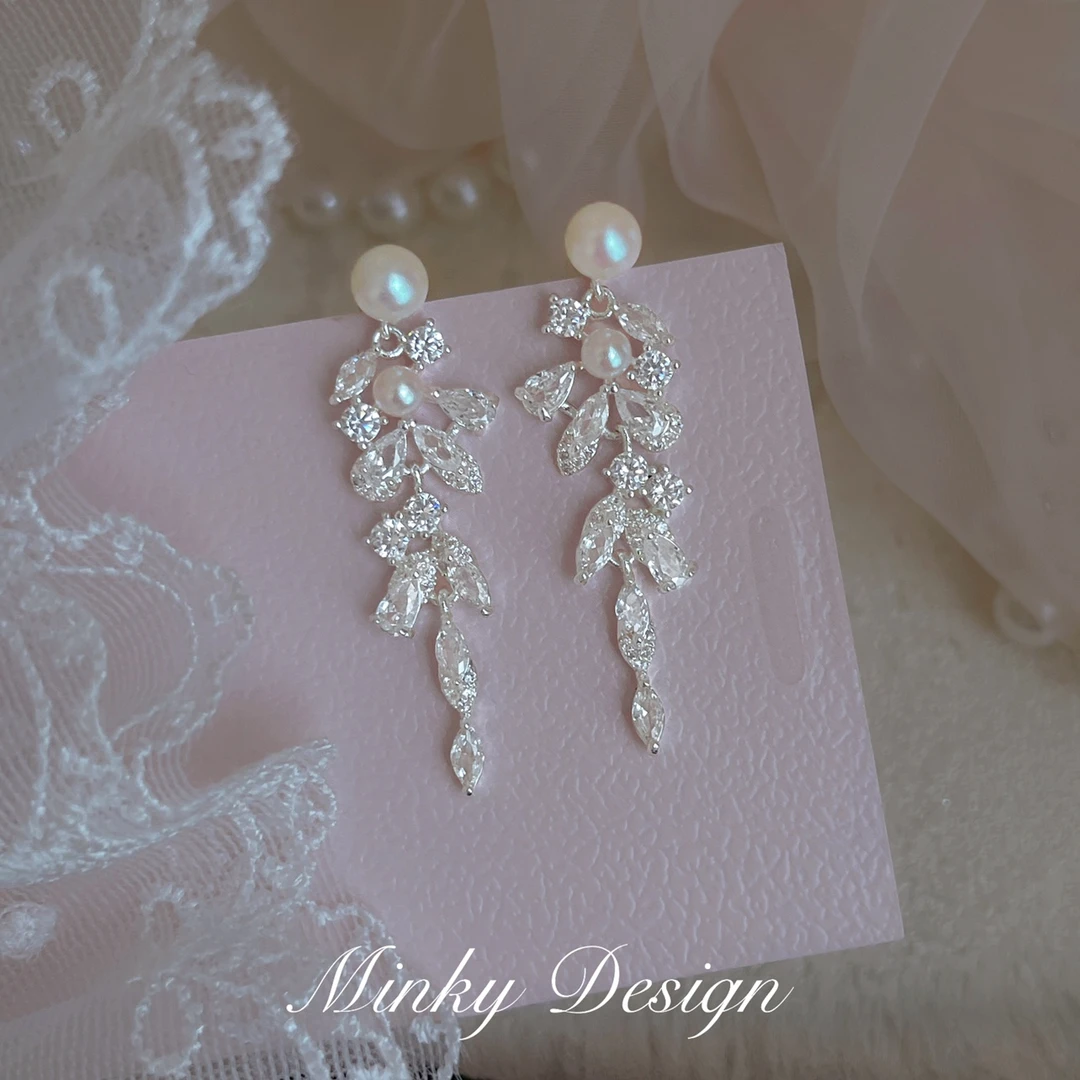 铜合金耳饰 「星月璀璨」原创设计珍珠耳钉流苏蚊香盘耳夹耳环耳饰