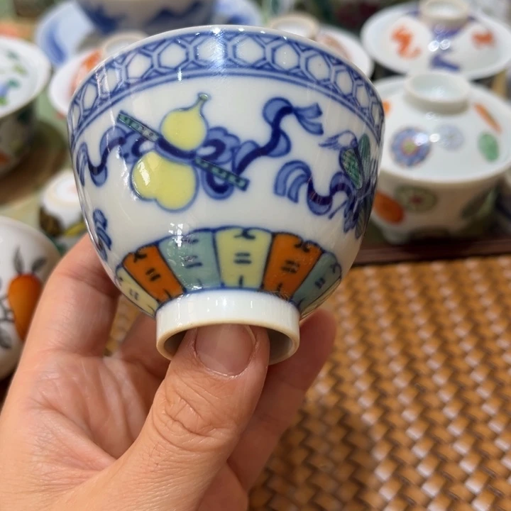 手绘茶杯盖碗陶瓷