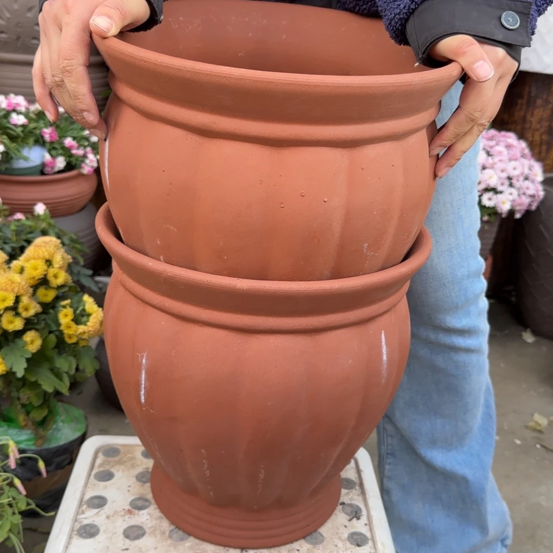 紫砂花盆口30高30宜兴紫砂