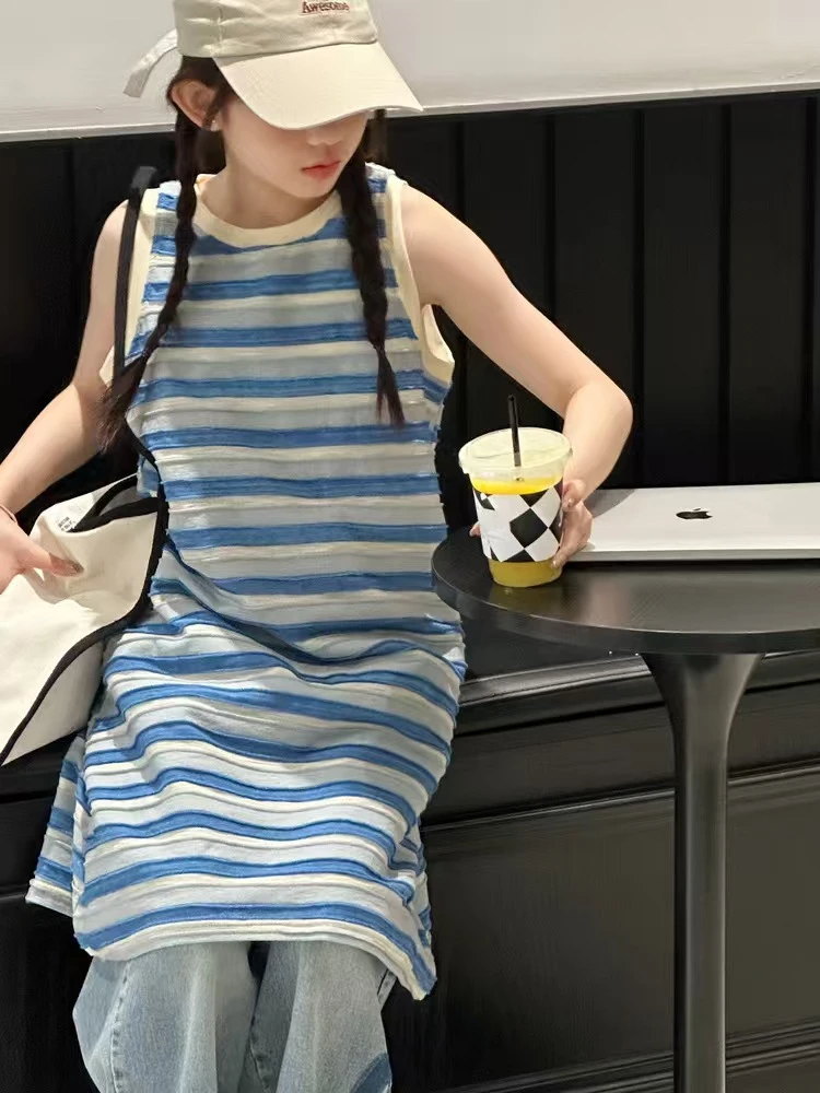 千与服饰#女童连衣裙洋气时髦夏装纯棉裙子夏天薄款背心裙绝绝子