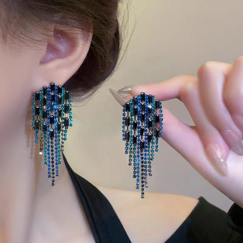 铜合金耳饰 【8178】轻奢长款链条流苏耳环时尚耳坠个性气质耳饰女