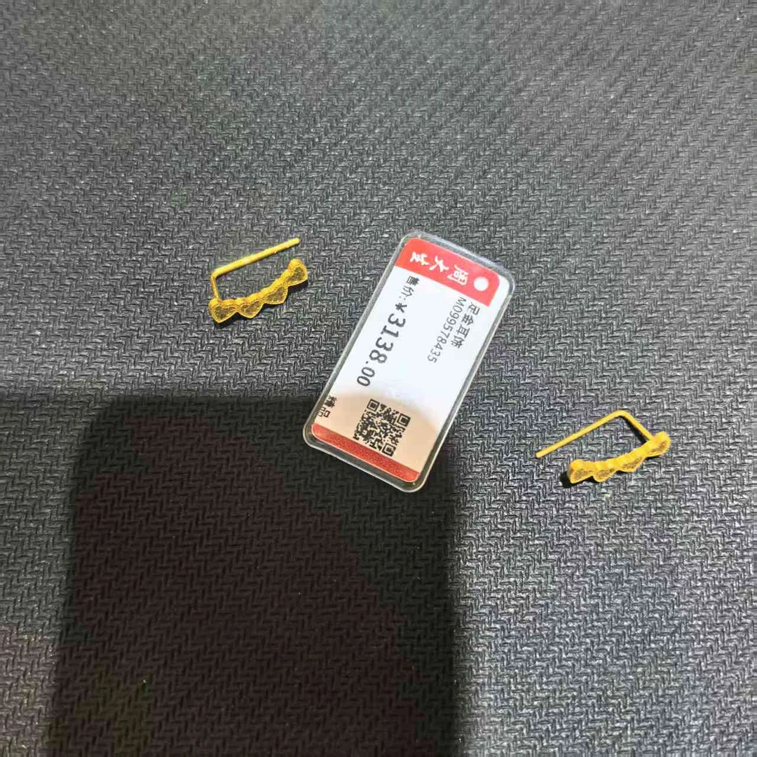 周大生足金耳饰时尚柳叶耳排精美耳饰