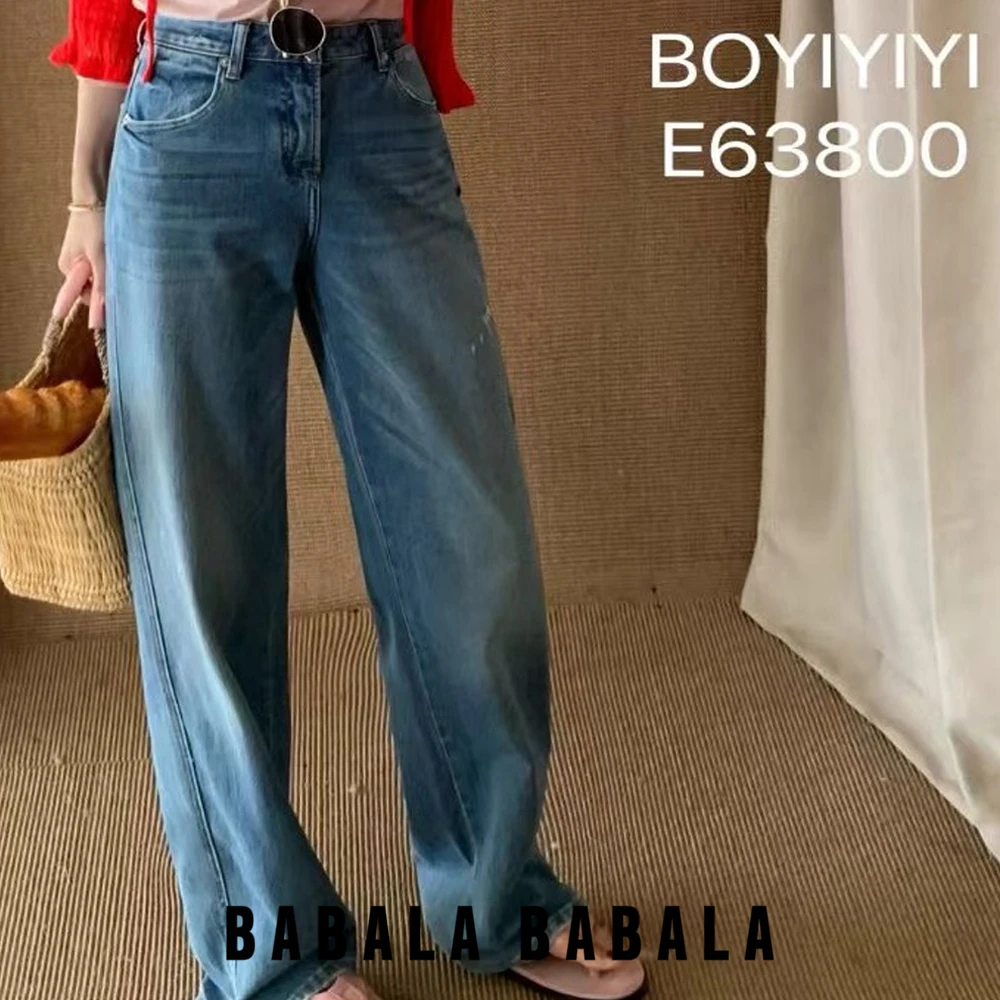 BBL侧开叉直简牛仔裤K63800