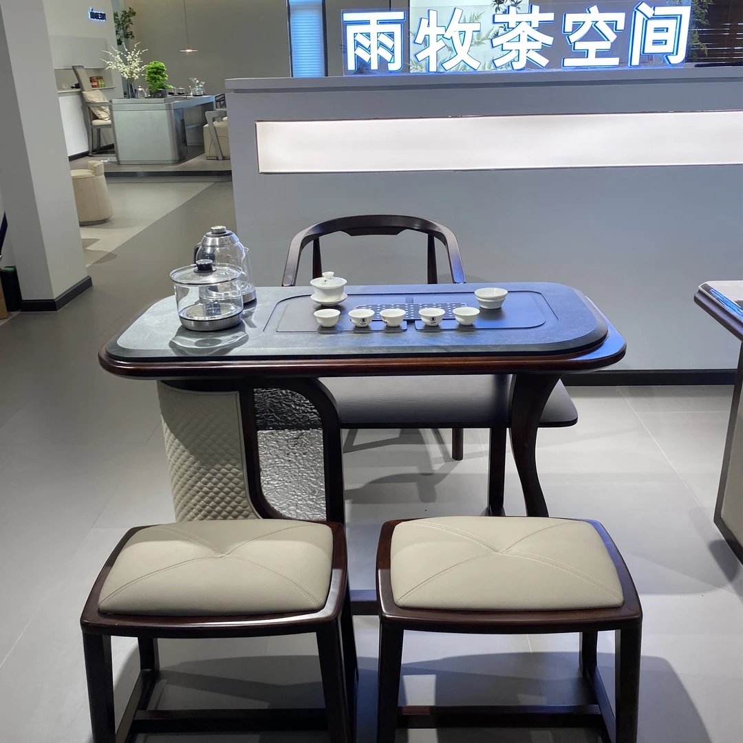 阳台茶桌椅组合新中式实木茶台小户型家用小茶桌雨牧茶桌