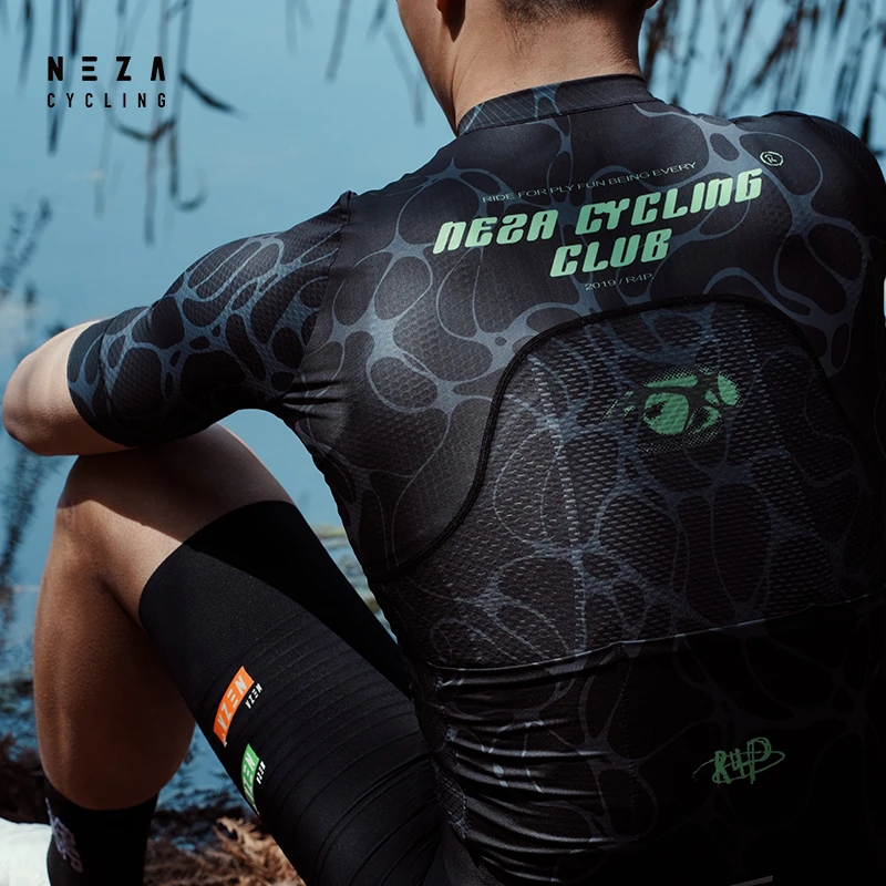 NEZA「鲲.蜃渊」男女款凉感轻量零感速干短袖公路自行车骑行服