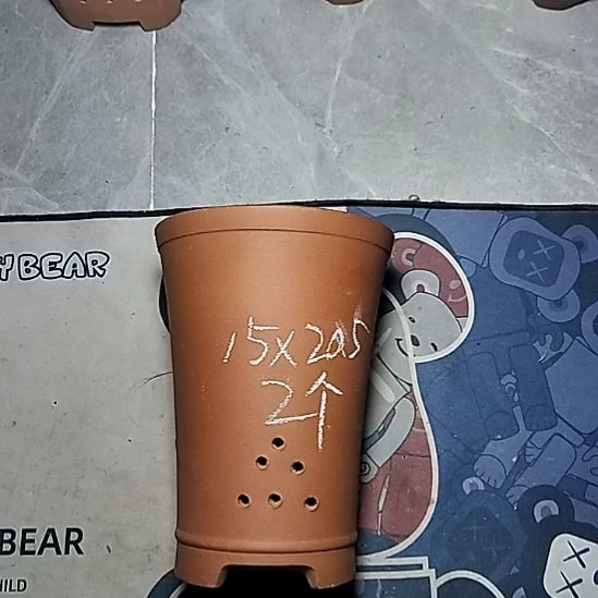 红泥新品两个花盆微瑕