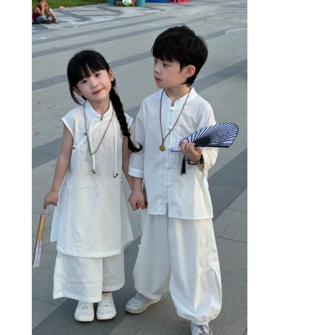 儿童汉服夏装套装男童 2025新款夏季新中式薄款洋气中国民族风唐