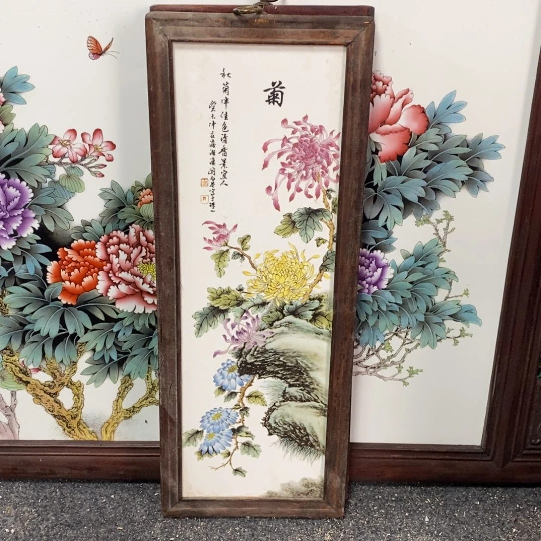 瓷片55*21 景德镇瓷板画柴窑烧制