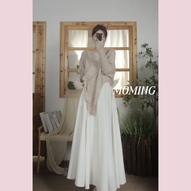 MOMING早秋新品 晨光 法式披肩宽设计师款针织毛衣