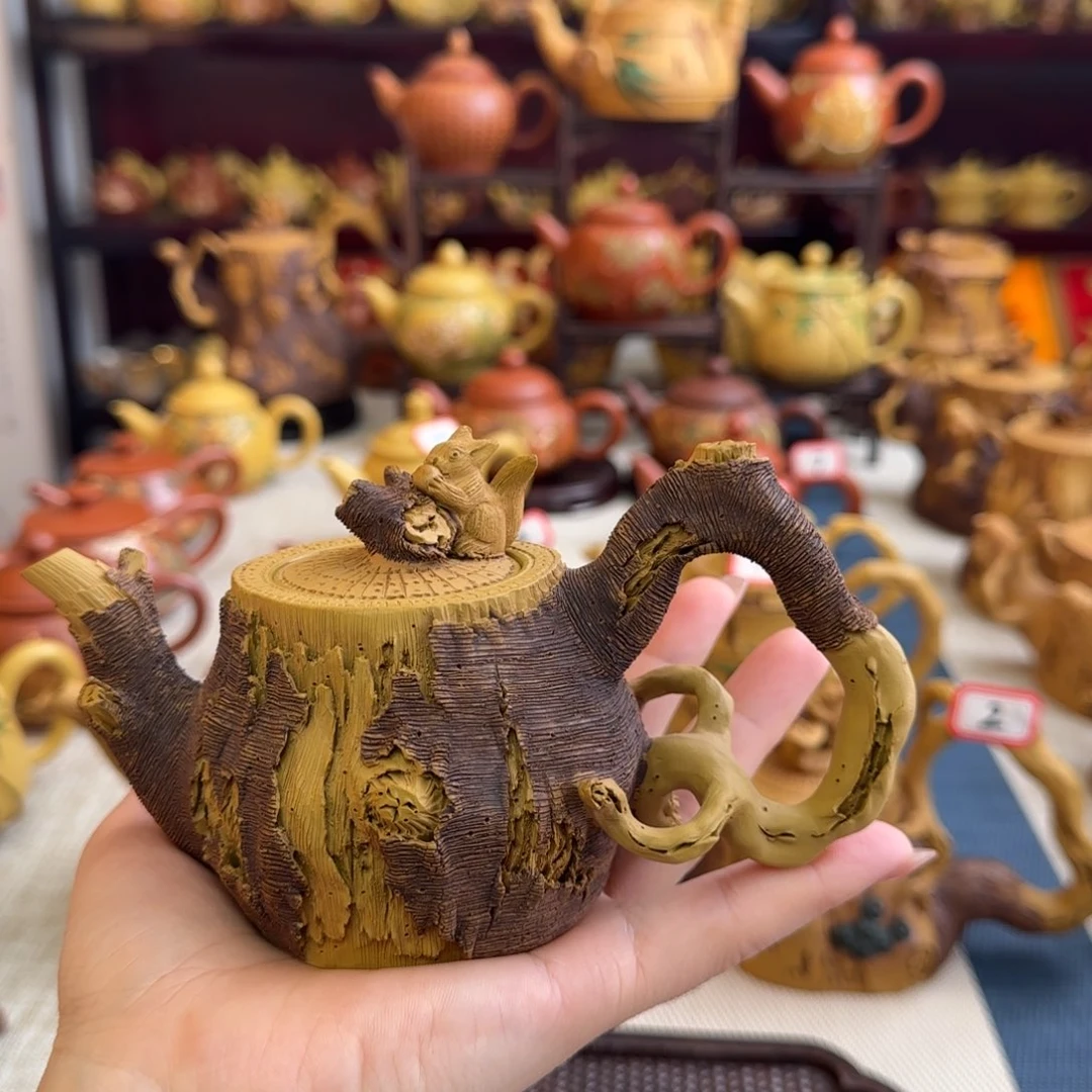 茶壶紫砂树桩松鼠