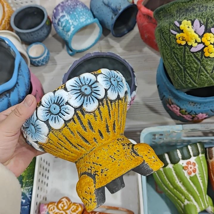 陶吸水透气的白陶花盆凑满12发货