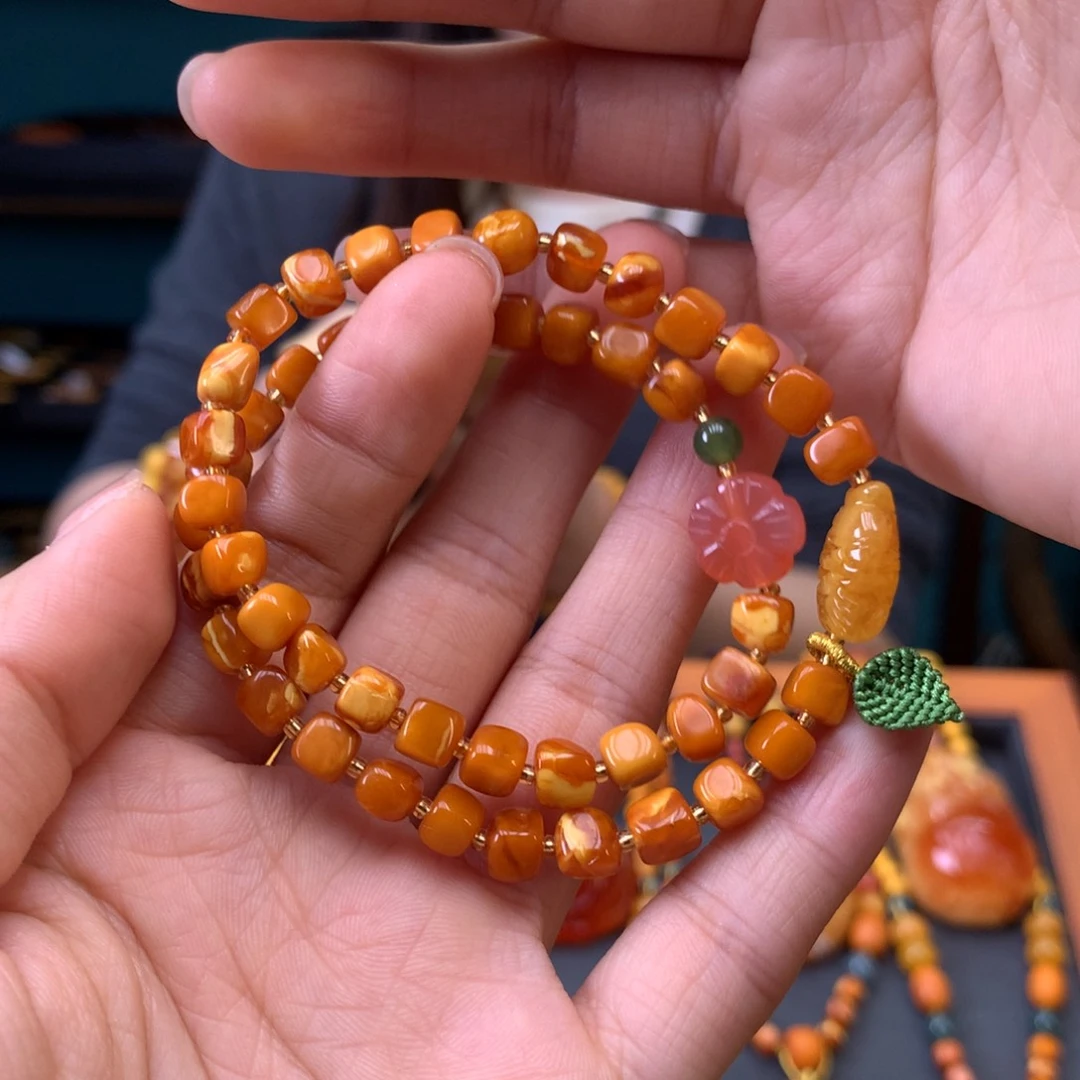 蜜蜡未镶嵌手串天然