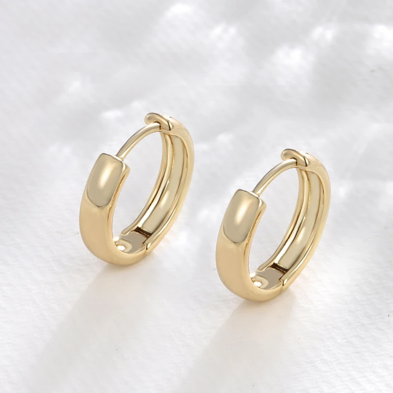 铜合金耳饰 L042金色光面素圈耳饰女