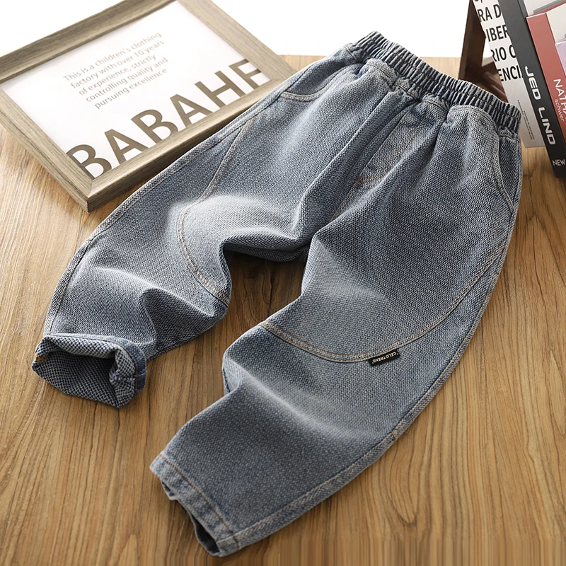 男童牛仔裤春秋2025新款儿童装拼接休闲裤潮酷中大童时尚裤子洋气