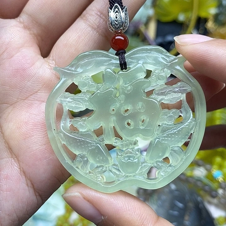 未镶嵌蛇纹石玉吊坠毛衣链锁骨链