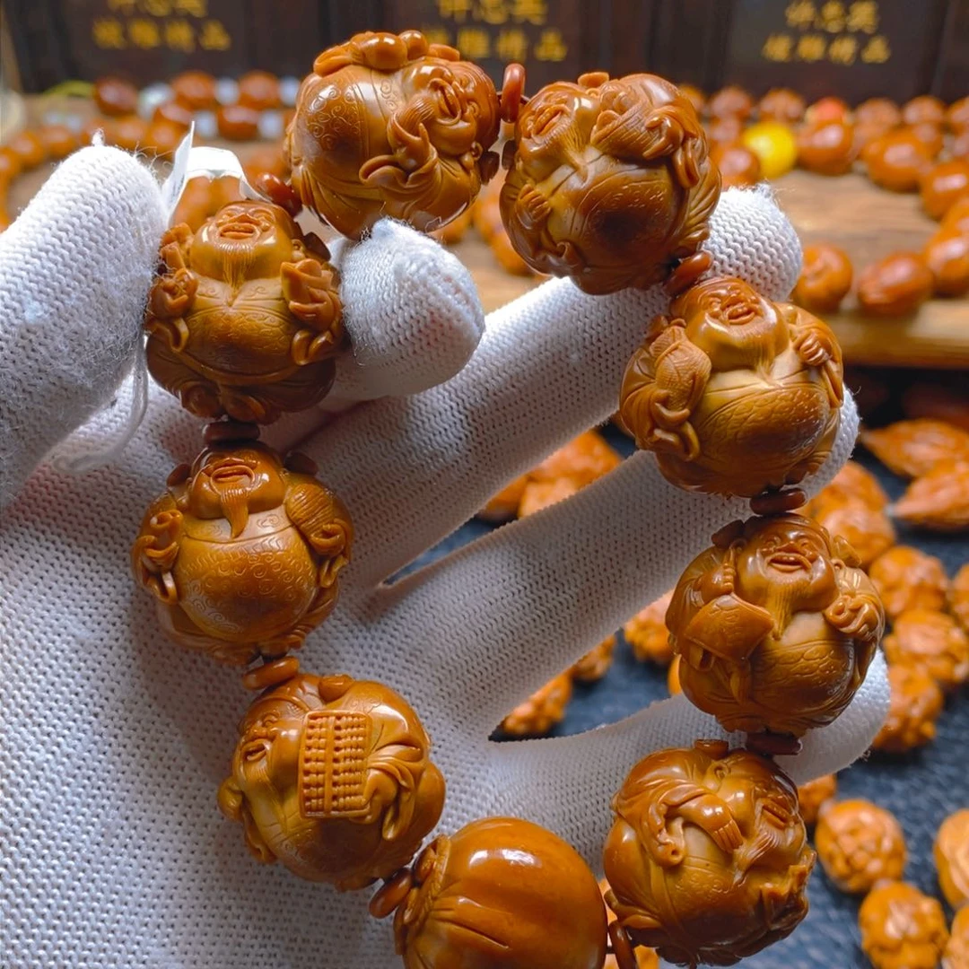 手串/手链橄榄核许忠英2.6四花水晶核八宝财神