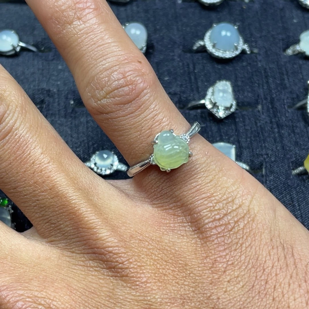 翡翠银S925镶嵌戒指