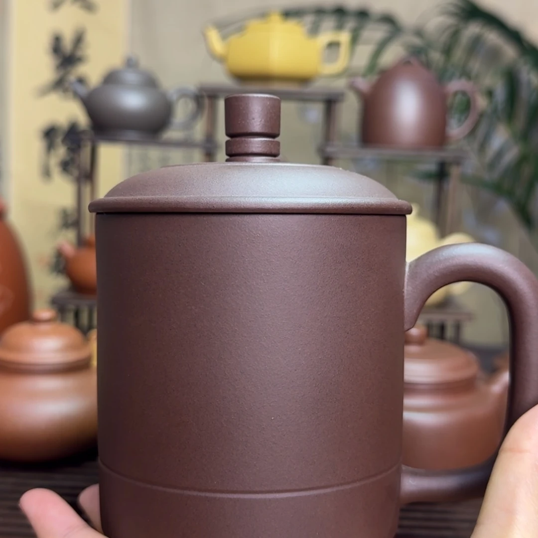 茶壶紫砂原矿紫泥盖杯
