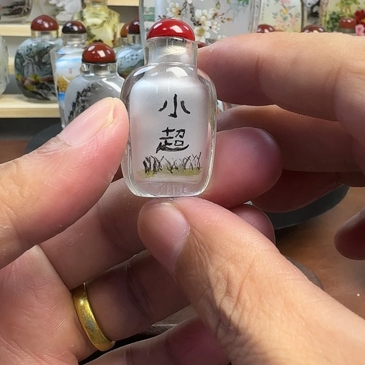陪***虾鼻烟壶内画手工绘制包邮