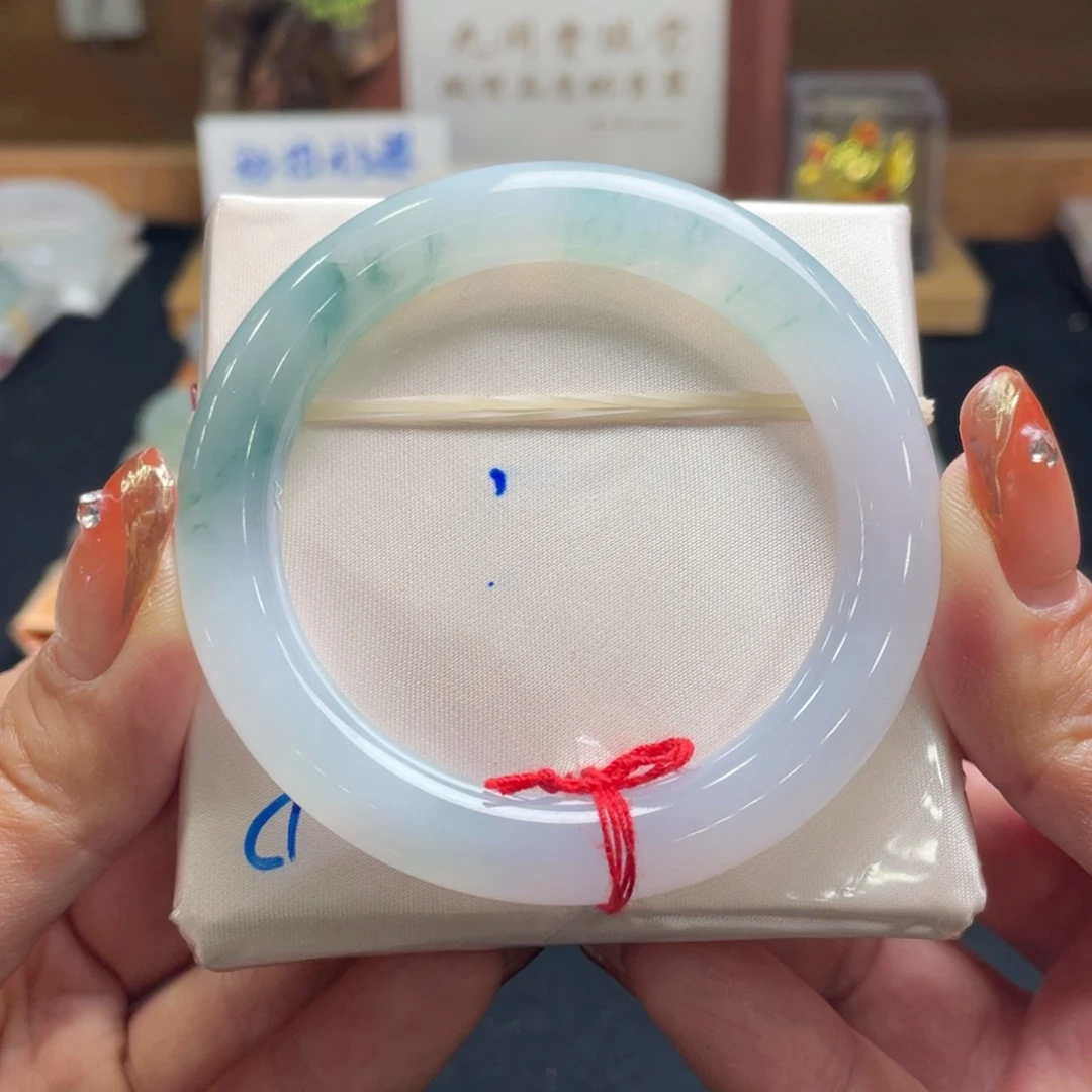 翡翠手镯未镶嵌翡翠54圆条