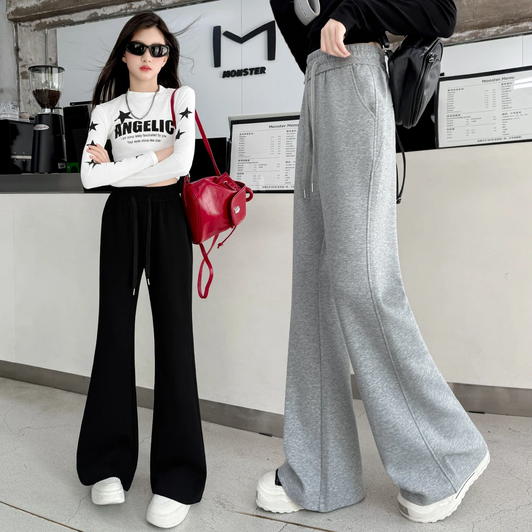 女童微喇叭裤春秋2025新款休闲运动裤子中大童洋气秋装百搭马蹄裤