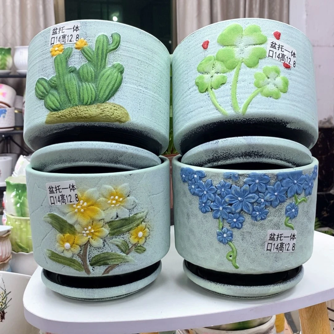 陶瓷@陶瓷花盆@@春暖花开