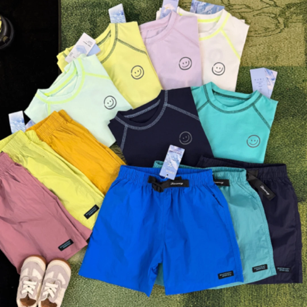 无忧优品-高品质元气感迪桑棉笑脸短袖T速干短裤组合