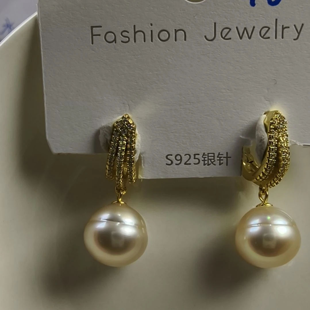 耳饰海水珍珠银S925镶嵌