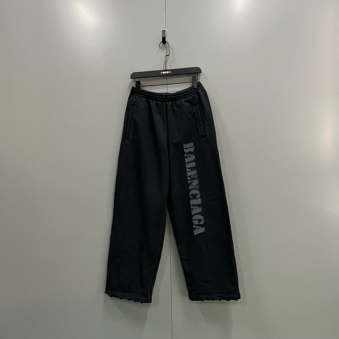 95新 Balenciaga/巴黎世家 (ll) 做旧字母印花长裤 XXS码011233