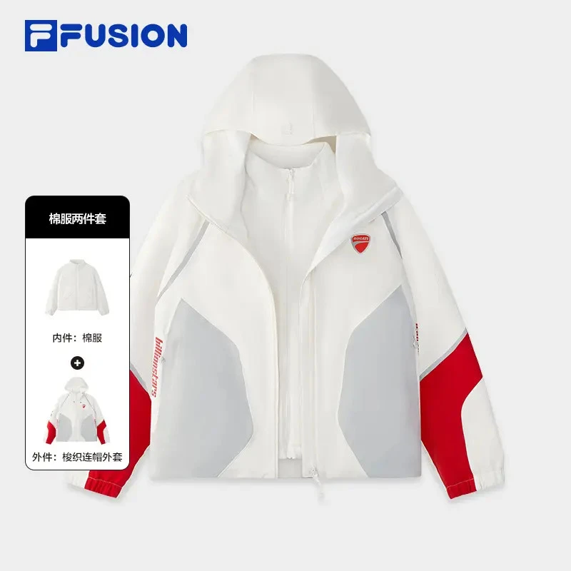 Fila/斐乐25新款女机能风棉服两件套防风保暖梭织外套T11W547906F