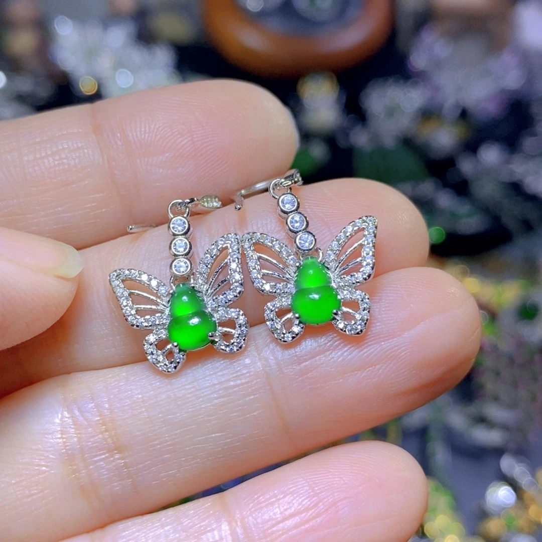 翡翠颈饰银S925镶嵌天然翡翠