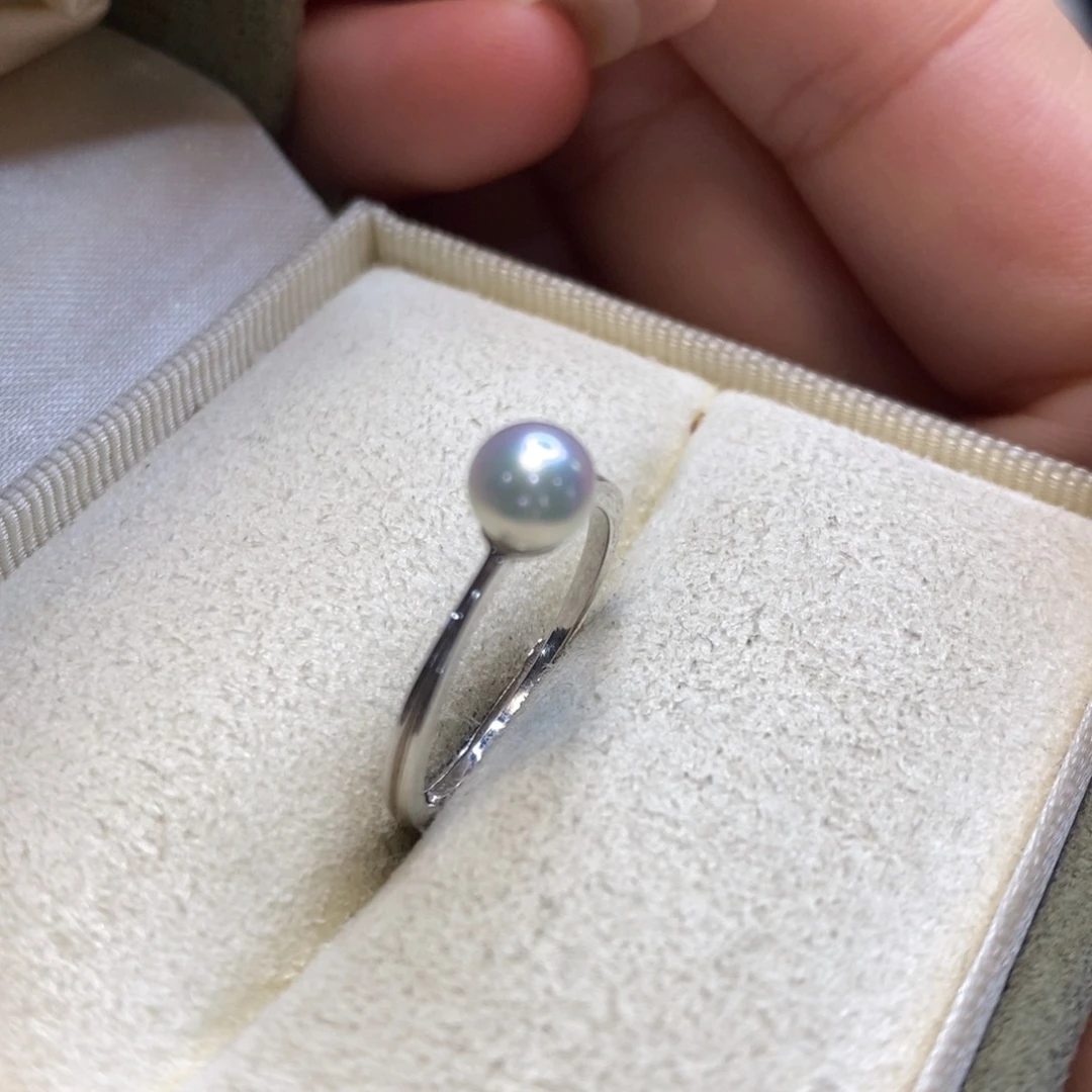 淡水珍珠戒指银S925镶嵌