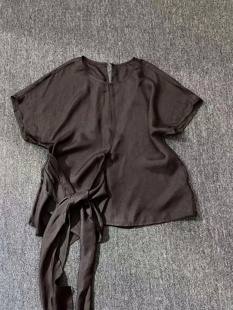 系带设计感小衫独特风格百搭上衣5176