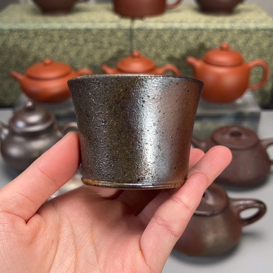 紫砂茶壶柴烧杯主人马蹄杯80c c