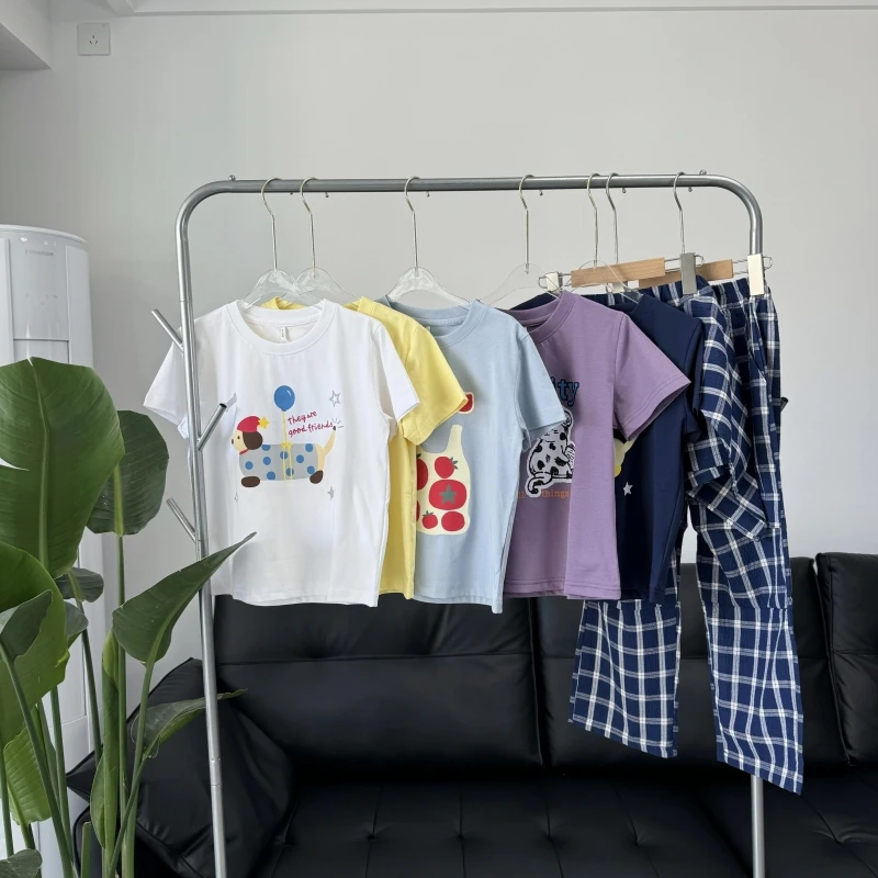 夏季儿童卡通印花男女童棉短袖宽松中大童T恤