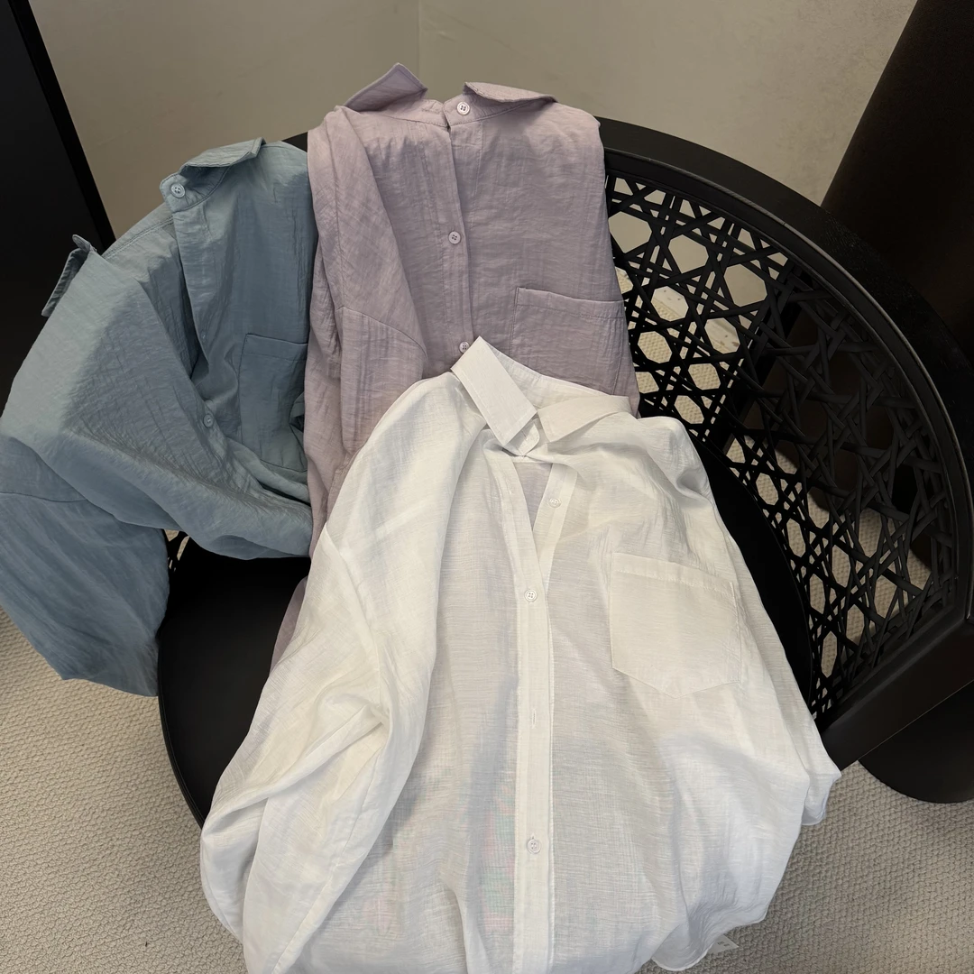 夏季一见欣喜 自由庸懒 轻薄微透 宽松衬衫